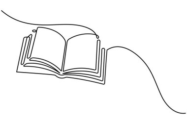 Eğitim kitabı bir satır minimalist ana hatlı vektör çizimi