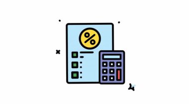 Hesap makineli bir belgede yüzde vergisi. Alfa kanalı, finans, muhasebe, bütçe, vergi, iş, hesaplamalar, harcamalar için mükemmel