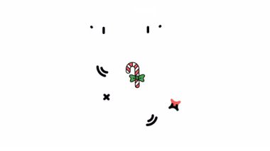 Noel süsleri, bayram tebrik kartları, şenlik tasarımları, kış temaları ve tatlı ikramlar için yeşil kurdeleli kırmızı ve beyaz renkli çizgi roman.