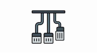 Sürücü aracı için üç pedallı animasyon. Otomotiv, ulaşım, sürüş, araba bakımı ve eğitim tasarım projeleri için elverişli