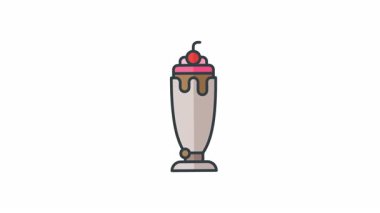 Krem şantili çikolatalı milkshake ve kirazlı, menüler, yemek blogları ve sosyal medya paylaşımları için mükemmel.