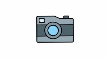 Fotoğraf blogu, grafik tasarım projeleri ya da fotoğraf dersleri için uygun flaşlı animasyon kamera. Yaratıcı içerik için harika