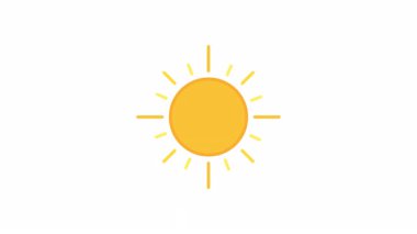 Ilık havayı sembolize eden parlak ışınlı animasyon güneşi. Yaz temalı tasarımlar, hava raporları ve tatil reklamları için mükemmel.