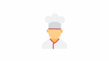 Beyaz şapkalı ve üniformalı animasyon şefleri. Aşçılık blogları, restoran menüleri, aşçılık dersleri ve yemekle ilgili içerik için ideal.