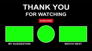 Siyah arkaplanda abone olma düğmesi olan YouTube çıkış kartını sonlandır. 4K Video