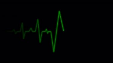 Kardiyograf nabız kontrolü ve siyah arka plan. Kalp atışı düzensiz. 4K video