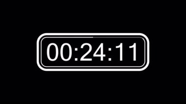 30 saniye geri sayım. Siyah arka planda 30 saniyelik geri sayım animasyonu. 4K video