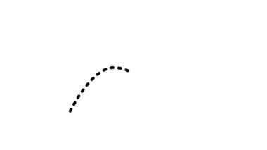 Şeffaf arkaplanda yukarı doğru uzanan dalgalı siyah bir ok. Büyümeyi, ilerlemeyi ve değişken eğilimleri sembolize etmek için idealdir. 4K video