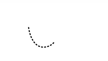 Siyah, şeffaf arkaplan üzerinde eğimli ok, doğrusal olmayan yönü, süreci ve dinamik akışı sembolize eder. 4K video