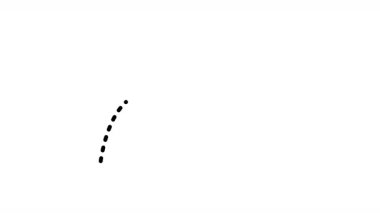 Yukarı ve sağa doğru kıvrımlı siyah kesikli ok karmaşıklık ve dinamik yön bulma sürecini sembolize ediyor. Alfa Kanalı 4K videosu