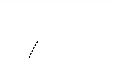 Şeffaf arkaplanda siyah noktalı ok animasyonu. Yönlendirme, yön bulma ve dinamik hareketi sembolize etmek için mükemmel. 4K video