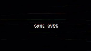 Siyah arkaplan üzerinde hatalı etki, retro oyun ve dijital arıza için uygundur. 4K video