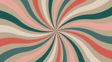 Spiral retro güneş patlaması arka planı. Döngü çizgili animasyon. 4K video