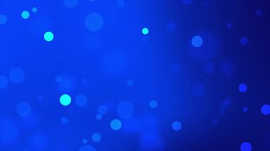 Derin mavi gradyan üzerinde yumuşak parlayan bokeh ışıkları