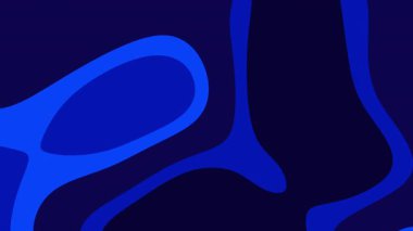 Akışkan mavi hatlar koyu arkaplanda katmanlı organik şekiller oluşturur.