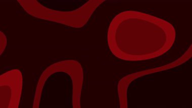 Koyu kırmızı arka plan, organik sıvı şekilleri ve kalın kontrast.