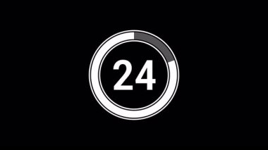 Siyah arka planda spor ve egzersiz için 30 saniyelik geri sayım zamanı. 4K video