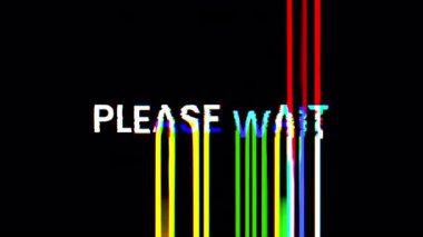 Lütfen siyah arkaplanda metin hatası animasyonunu bekleyin. 4K video