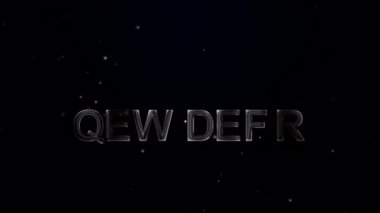 Metalik harflerle yüzen parçacıklarla siyah zemin üzerinde mutlu yıllar. 3D altın ve gümüş metin animasyonu. 4K video