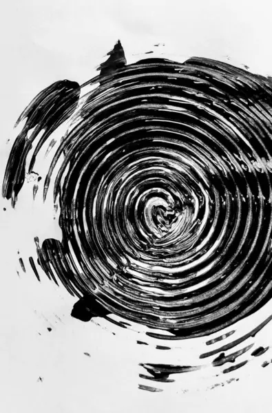 Soyut arkaplan. Beyaz zemin üzerinde siyah ve beyaz akrilik grunge spirali.