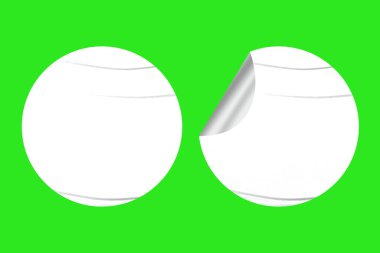 Curl Efektli Gerçekçi Beyaz Kağıt Yuvarlak Etiketi 