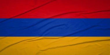 Güzel Ermenistan Ulusal Bayrağı Gerçekçi Kumaş Dokusuyla Havada