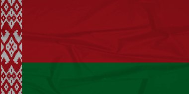 Kırışık Kumaş Detaylı Belarus Ulusal Bayrağını Sallamak