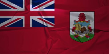 Buruşuk Kumaş Detaylı Bermuda Ulusal Bayrağını Sallamak