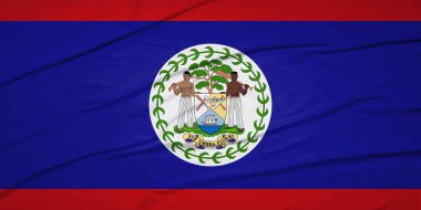 Belize Bayrağının Minimalist Görünümü Zarifçe Dalgalanıyor