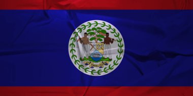 Belize Bayrağının Minimalist Görünümü Zarifçe Dalgalanıyor