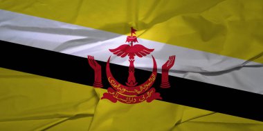 Brunei Ulusal Bayrağının Zarif Dalgalanması Minimalist Görünümü