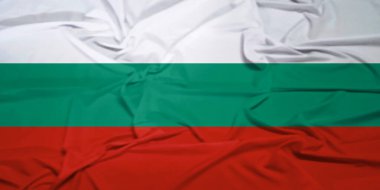 İzole Bulgaristan Ulusal Bayrağı Rüzgâr Hareketi Konseptinde