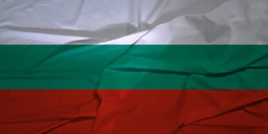 İzole Bulgaristan Ulusal Bayrağı Rüzgâr Hareketi Konseptinde