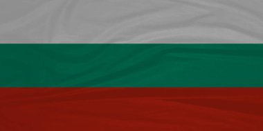 İzole Bulgaristan Ulusal Bayrağı Rüzgâr Hareketi Konseptinde