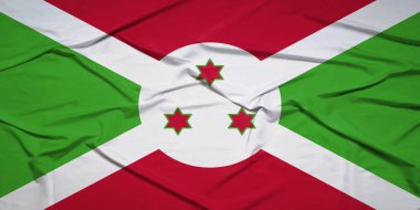 İzole Burundi Bayrağı Rüzgâr Hareketi Konsepti