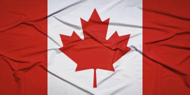 İzole edilmiş Kanada Ulusal Bayrağı Rüzgâr Hareketi Konseptinde