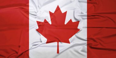 İzole edilmiş Kanada Ulusal Bayrağı Rüzgâr Hareketi Konseptinde