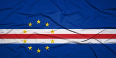 İzole edilmiş Cape Verde Bayrağı Rüzgâr Hareketi Konseptinde