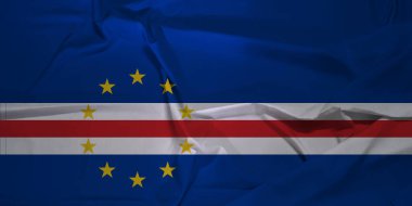 İzole edilmiş Cape Verde Bayrağı Rüzgâr Hareketi Konseptinde
