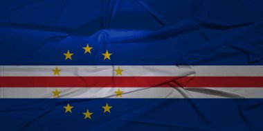 İzole edilmiş Cape Verde Bayrağı Rüzgâr Hareketi Konseptinde