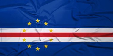 İzole edilmiş Cape Verde Bayrağı Rüzgâr Hareketi Konseptinde