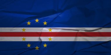 İzole edilmiş Cape Verde Bayrağı Rüzgâr Hareketi Konseptinde