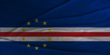 İzole edilmiş Cape Verde Bayrağı Rüzgâr Hareketi Konseptinde