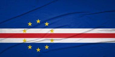 İzole edilmiş Cape Verde Bayrağı Rüzgâr Hareketi Konseptinde