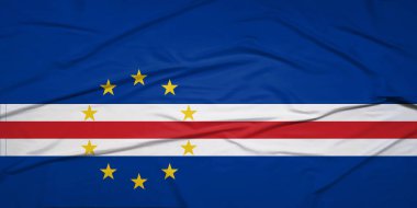 İzole edilmiş Cape Verde Bayrağı Rüzgâr Hareketi Konseptinde