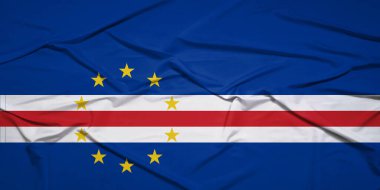 İzole edilmiş Cape Verde Bayrağı Rüzgâr Hareketi Konseptinde