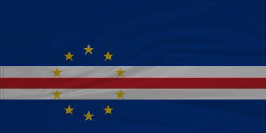 İzole edilmiş Cape Verde Bayrağı Rüzgâr Hareketi Konseptinde