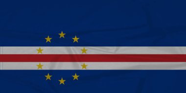 İzole edilmiş Cape Verde Bayrağı Rüzgâr Hareketi Konseptinde