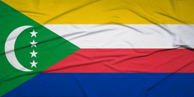 Comoros Ulusal Bayrağı Esintide Zarifçe Dalgalanıyor