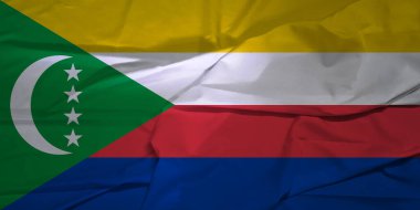 Comoros Ulusal Bayrağı Esintide Zarifçe Dalgalanıyor